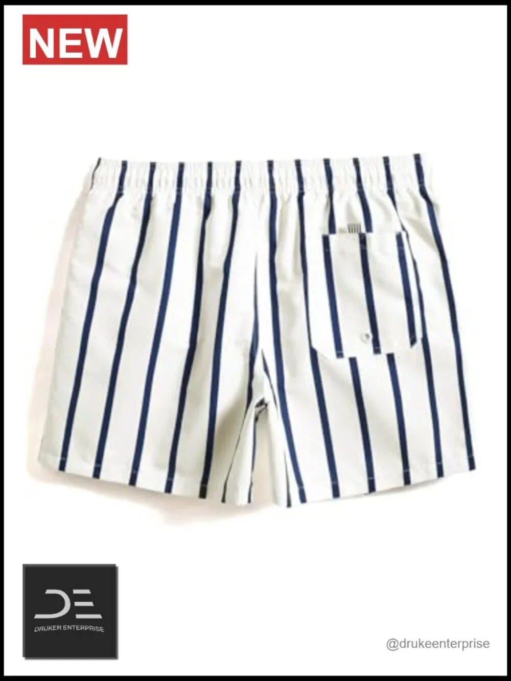 Men's Quick Dry Drawstring Print Beach Swim Trunks with Pockets
